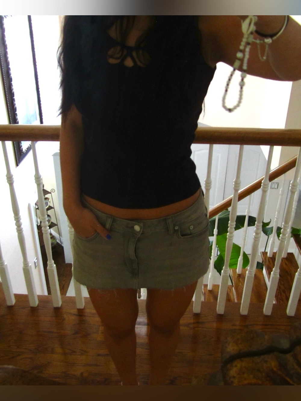 Grey Calvin Klein Low Wasted Mini skirt